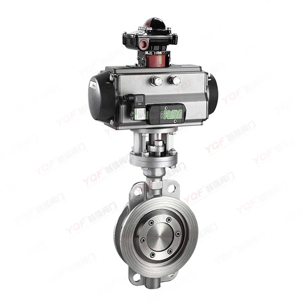 氣動(dòng)三偏心硬密封對(duì)夾蝶閥