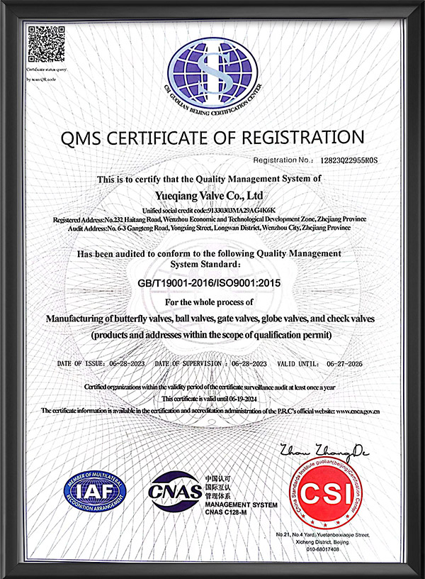 質量管理體系認證證書-英文